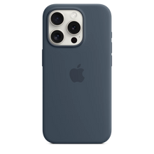 Husa de protectie Apple cu MagSafe pentru iPhone 15 Plus, Silicon, Storm Blue