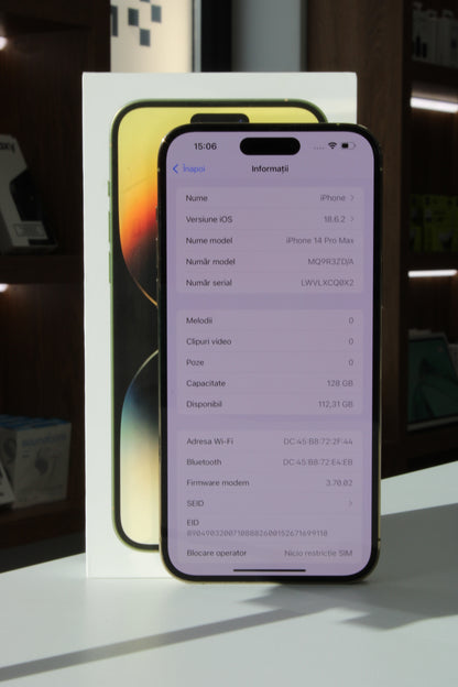 iPhone 14 Pro Max, 128GB, Baterie 100%, Gold