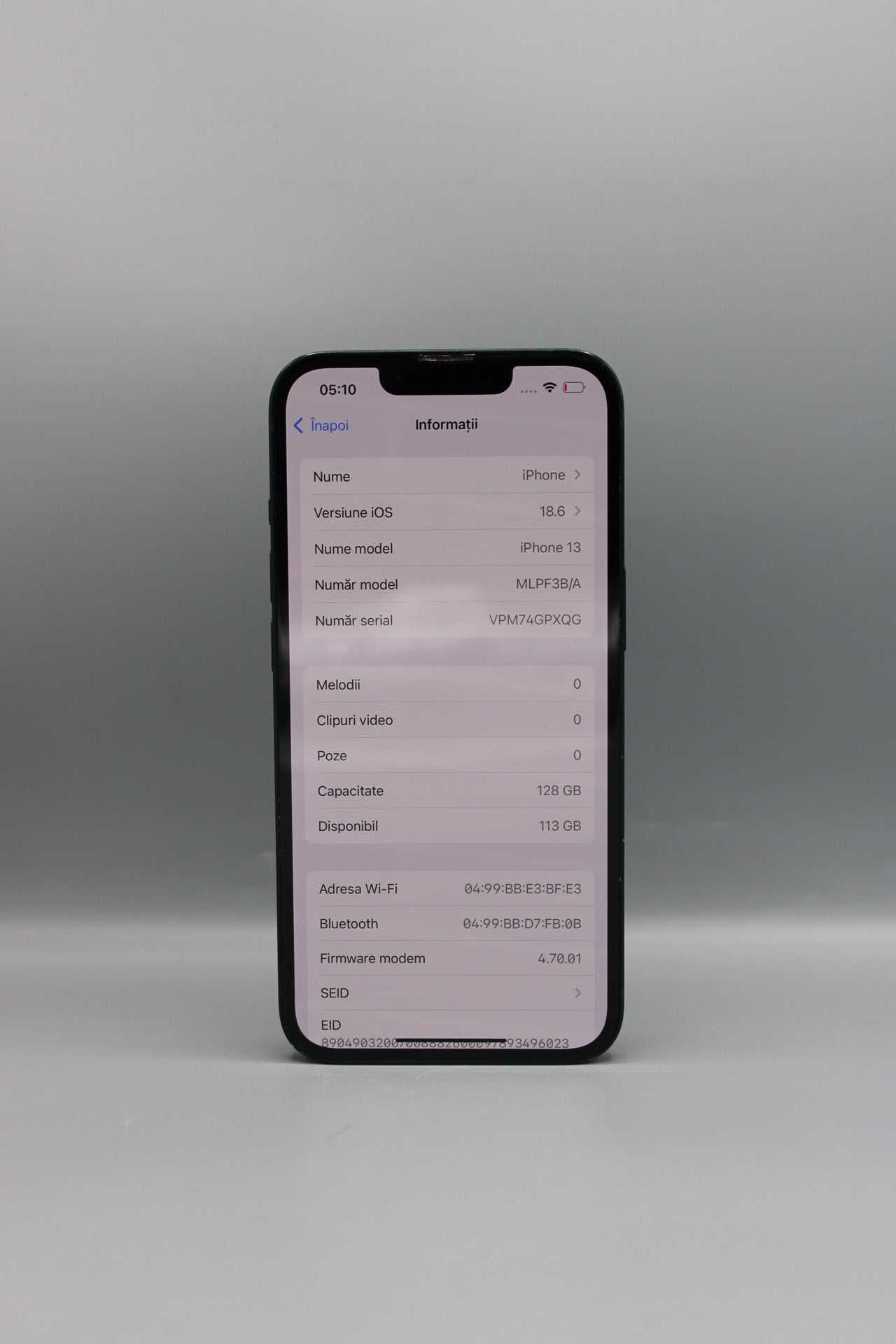 iPhone 13, 128GB, Baterie 94%, Midnight