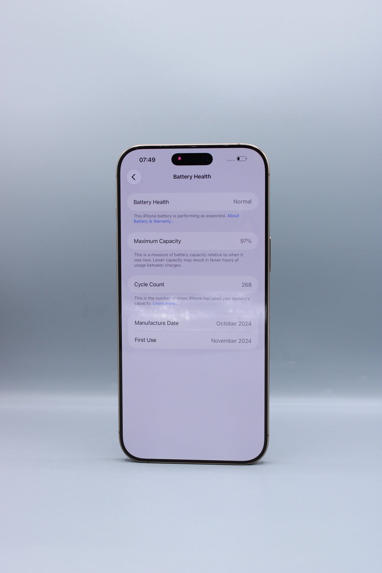 iPhone 16 Pro Max, 256GB, Baterie 97%, Cicluri 268, Desert Titanium