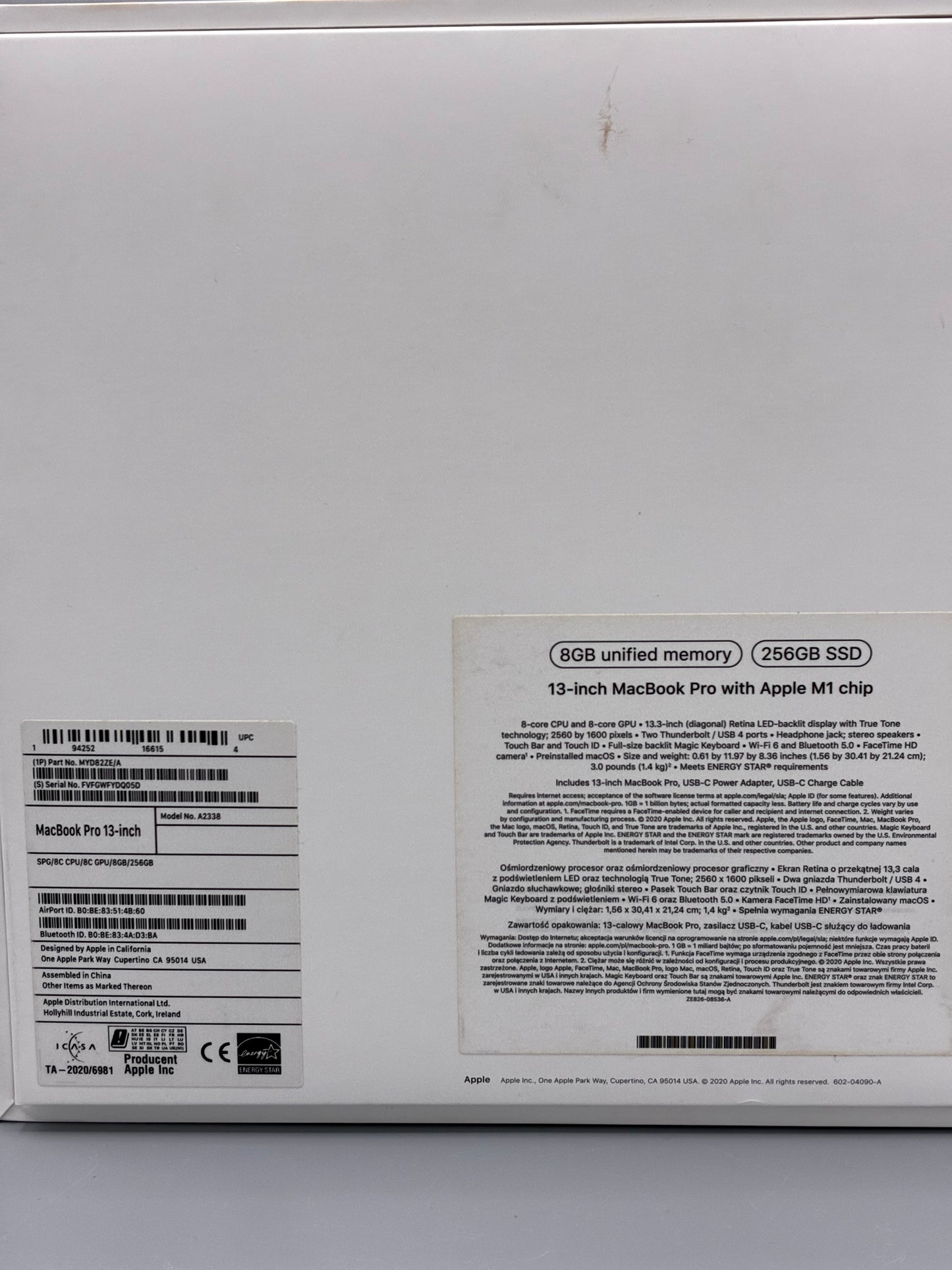 Laptop Apple Macbook Pro 13" |  M1  | 8GB RAM |  256GB | Touchbar | Space Gray | Magic Mouse 2