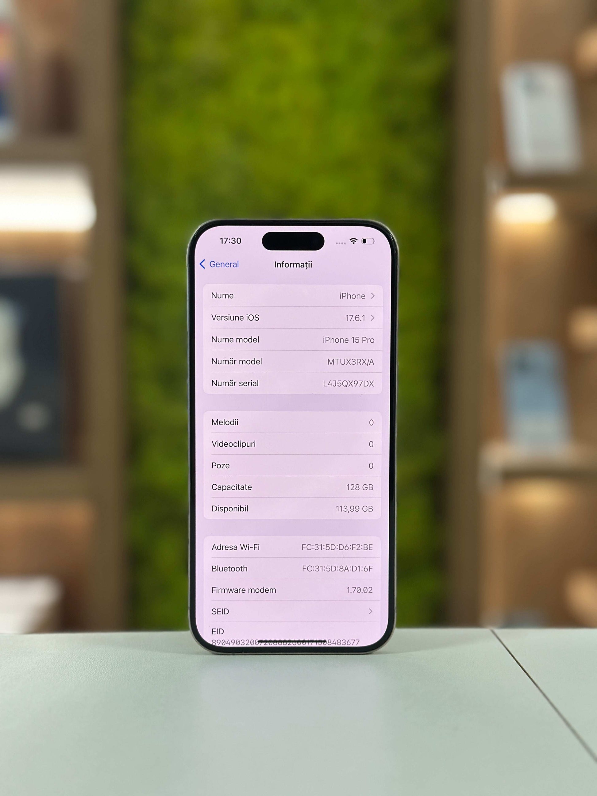 iPhone 15 Pro,128 GB, Baterie 90%, 373 Cicluri, Natural Titanium