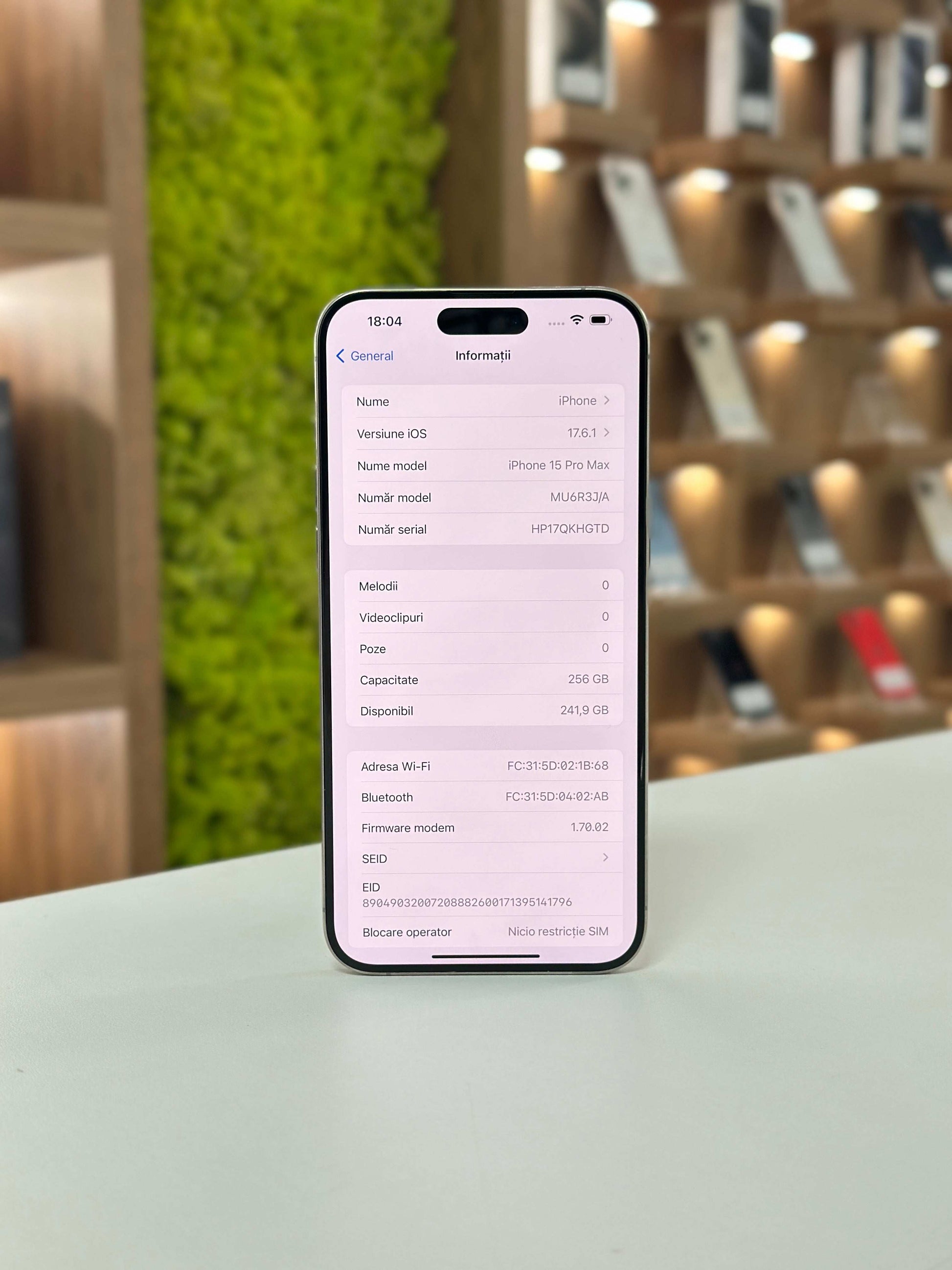 iPhone 15 Pro Max, 256GB, Baterie 92%, 240 Cicluri, Natural Titanium