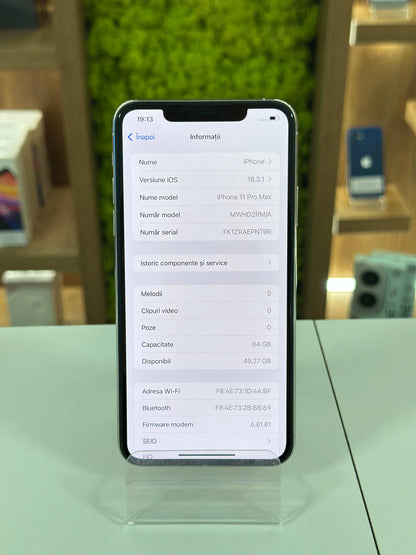 iPhone 11 Pro Max, 64 GB, Baterie 76%, White