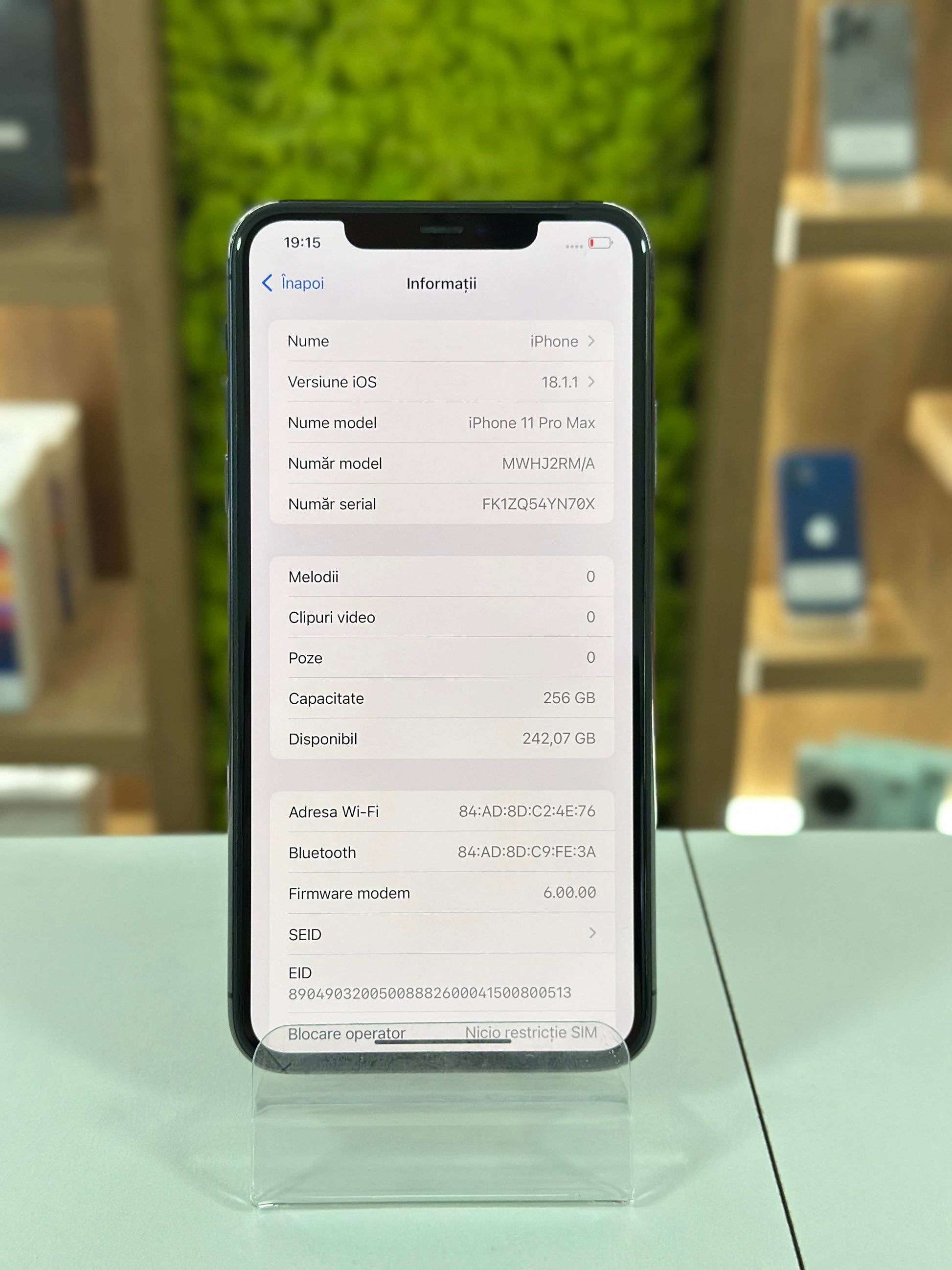 iPhone 11 Pro Max, 256 GB, Baterie 82, Black