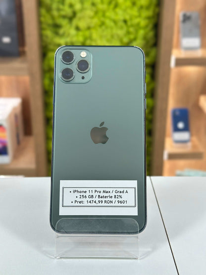 iPhone 11 Pro Max, 256 GB, Baterie 82%, Midnight Green