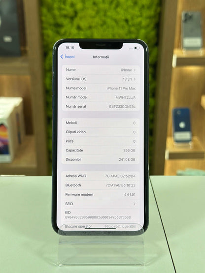iPhone 11 Pro Max, 256 GB, Baterie 82%, Midnight Green