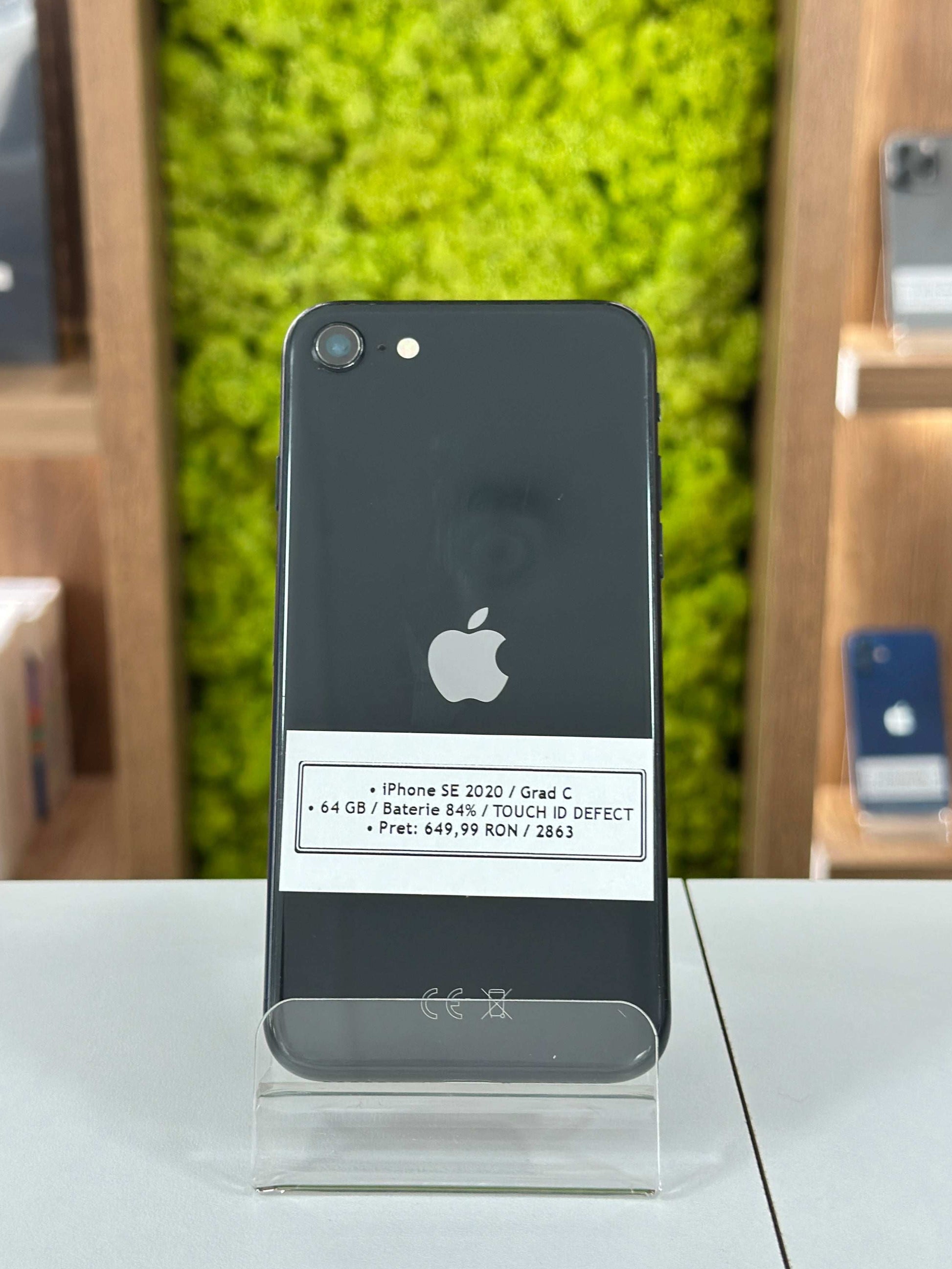iPhone SE 2020, 64 GB, Baterie 84%, Negru
