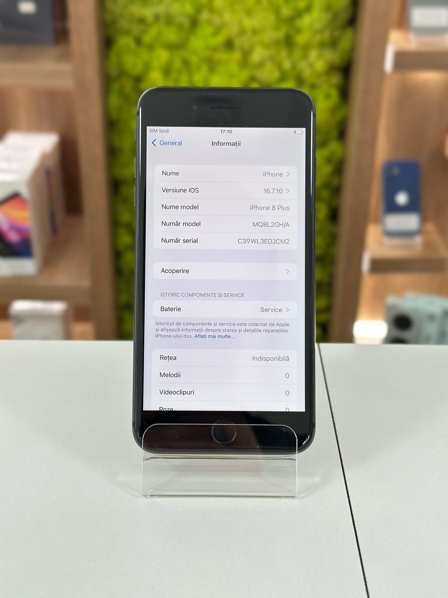iPhone 8 Plus, 64 GB, Baterie 77%, negru
