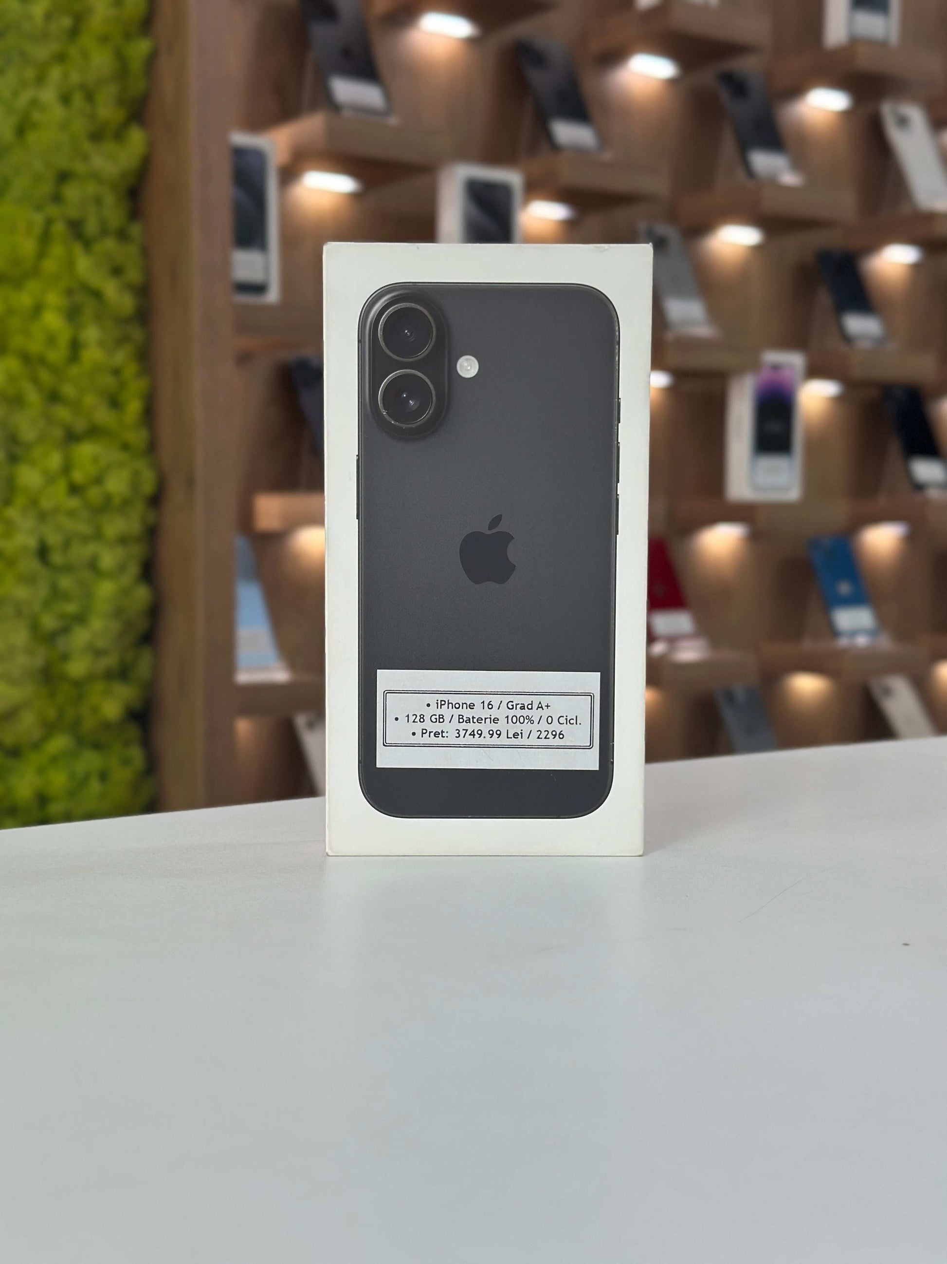 iPhone 16, 128 GB, Baterie 100%, 0 Cicluri, Black