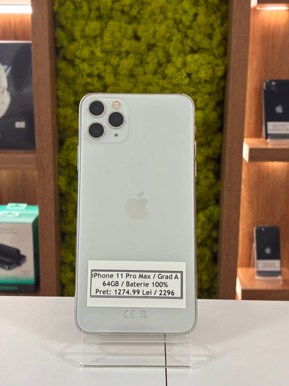 iPhone 11 Pro Max, 64 GB, Baterie 100%, White