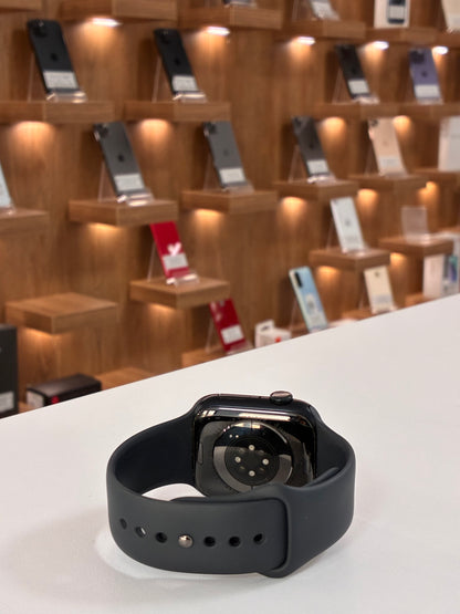 Apple Watch 7, GPS, Baterie 80%,Carcasa Midnight Aluminium 45mm, Midnight Sport Band