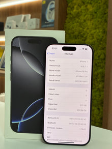 iPhone 16 Pro, 512GB, Baterie 92%,228cicluri, Black Titanium