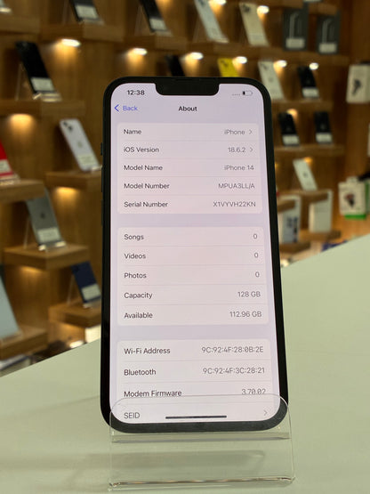 iPhone 14, 128GB, Baterie 100%, Midnight