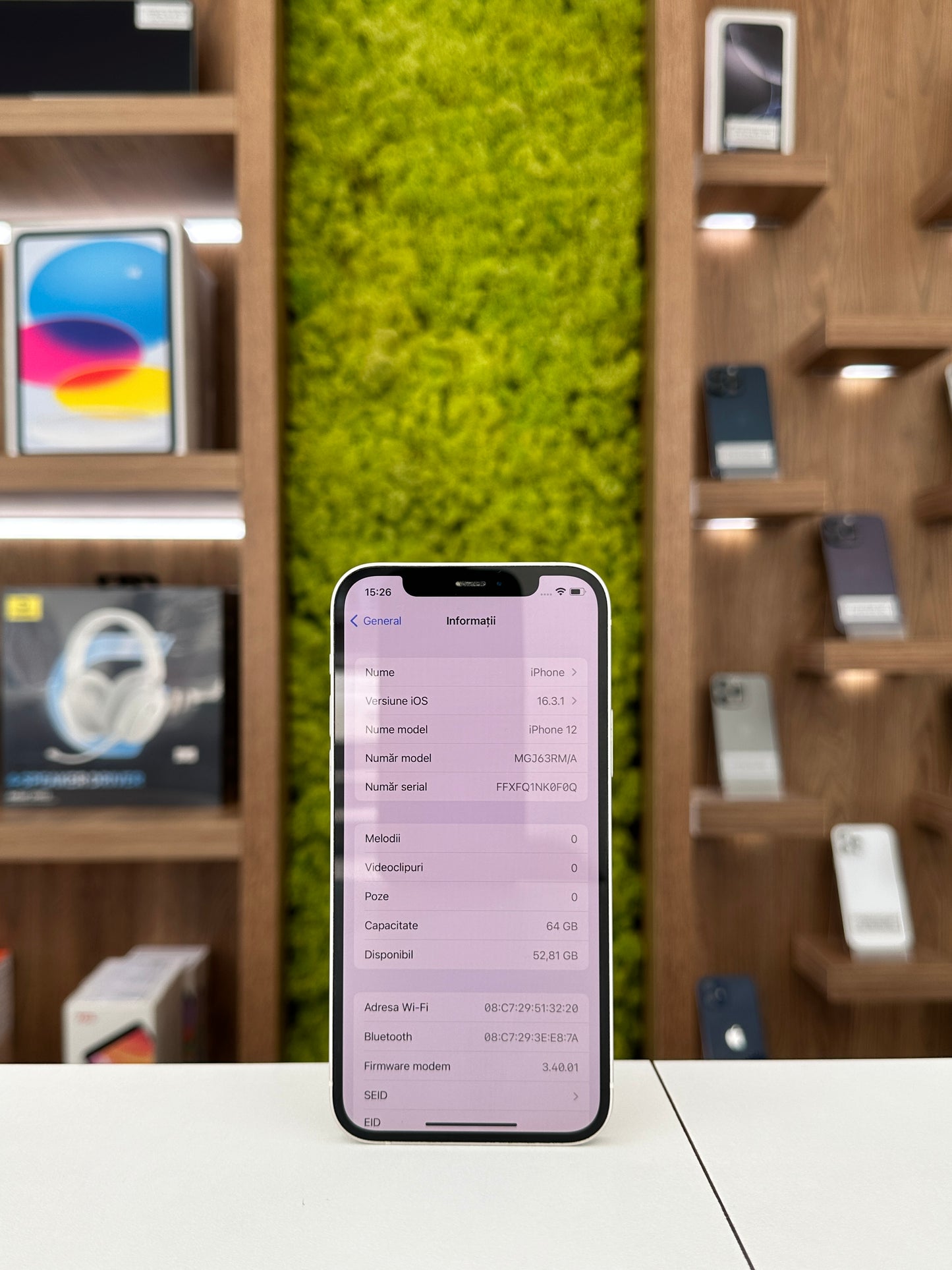 iPhone 12, 64 GB, Baterie 86%, White