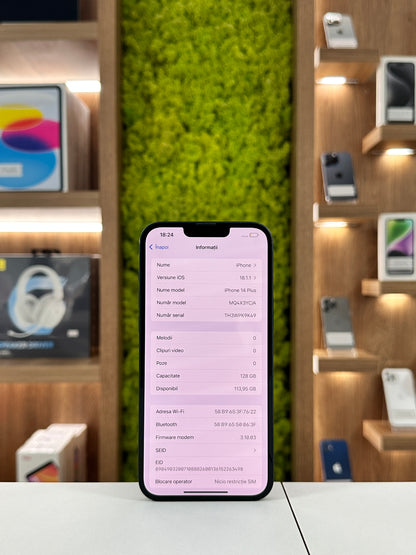 iPhone 14 Plus , 128 GB , Baterie 86% , Black