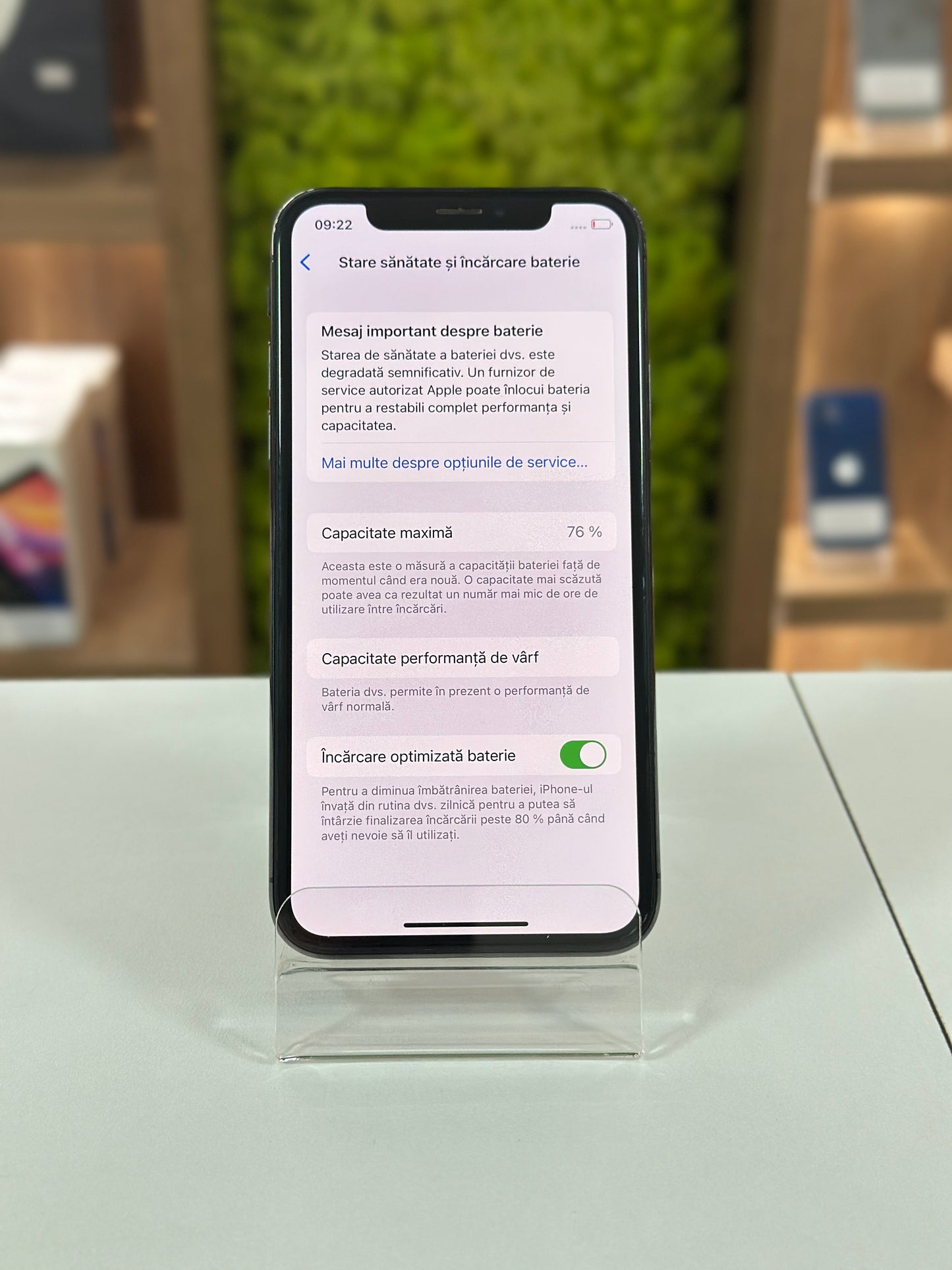 iPhone X, 64 GB, Baterie 76%, Negru
