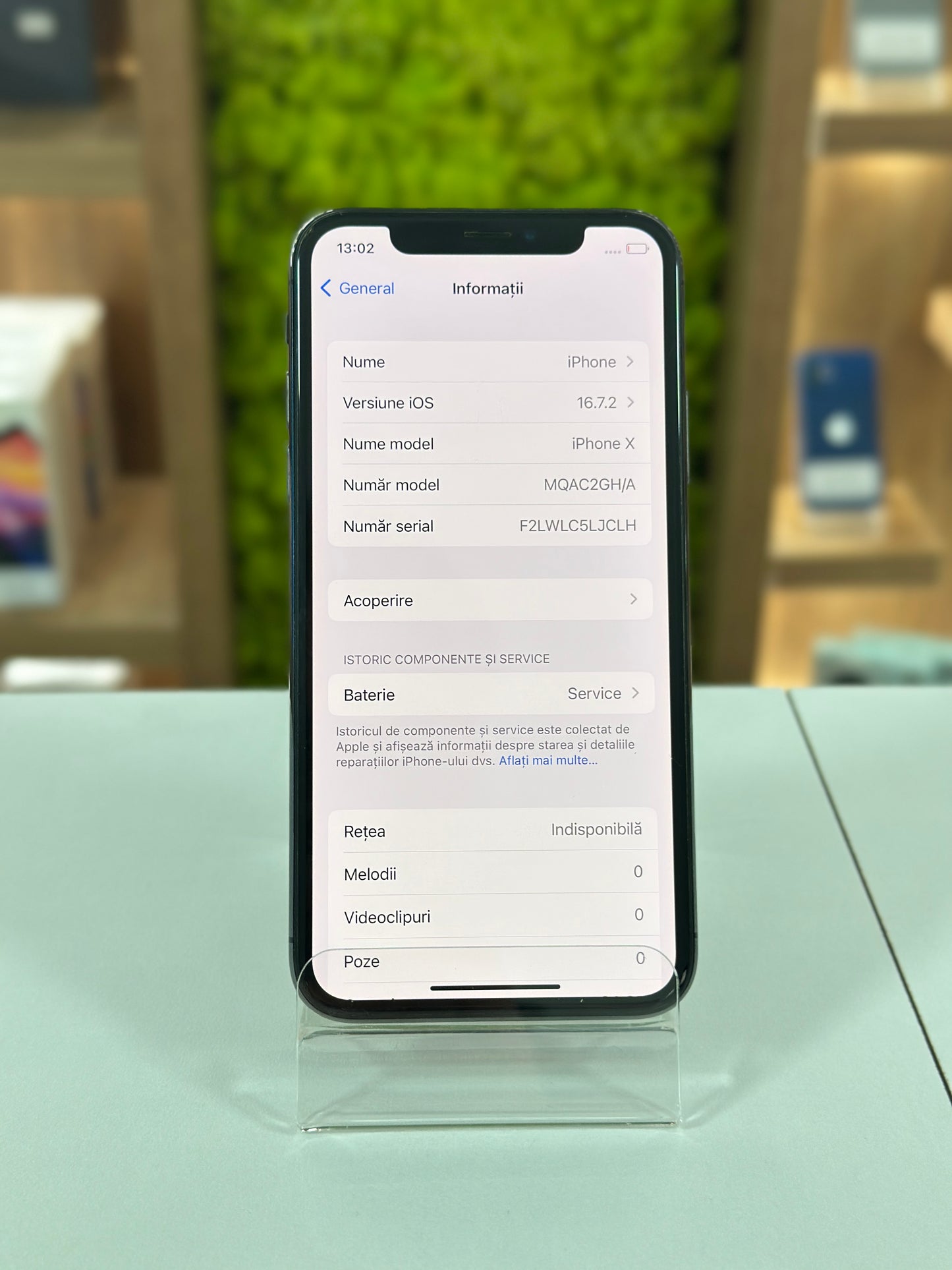iPhone X, 64 GB, Baterie 73%, Negru