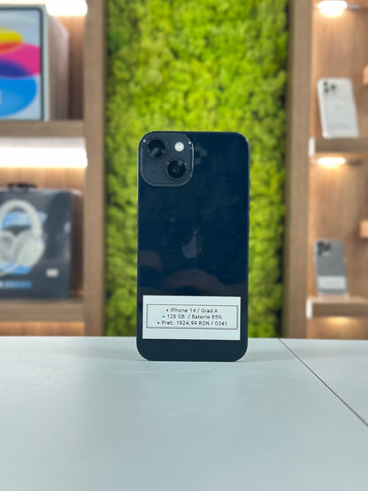 iPhone 14, 128 GB, Baterie 85%, Midnight