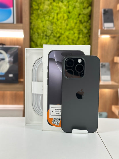 iPhone 16 Pro, 256GB, Baterie 100%, 0 Cicluri, Black Titanium