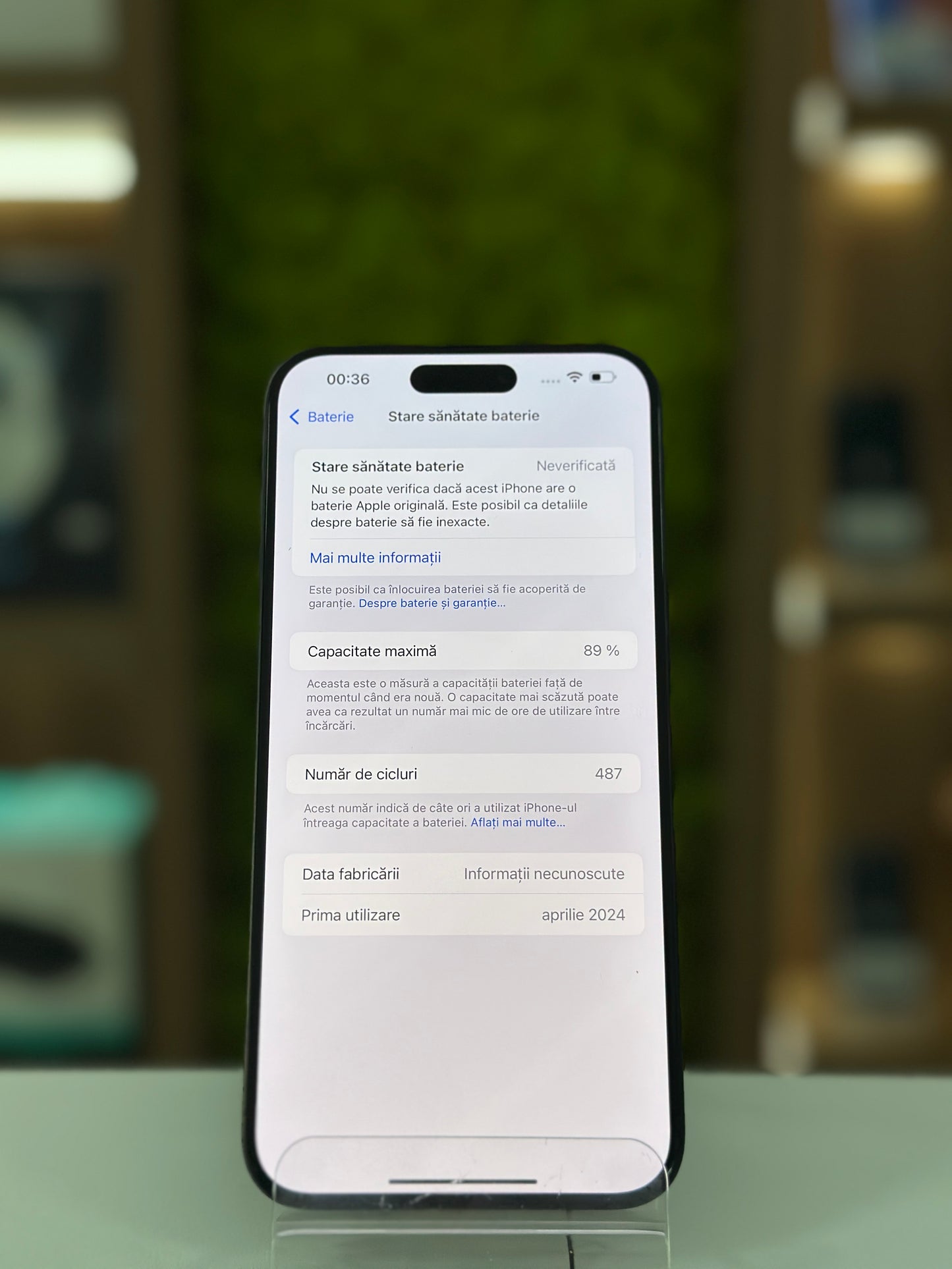 iPhone 15 Pro Max, 256 GB, Baterie 89% , 487 cicluri,  Titan negru