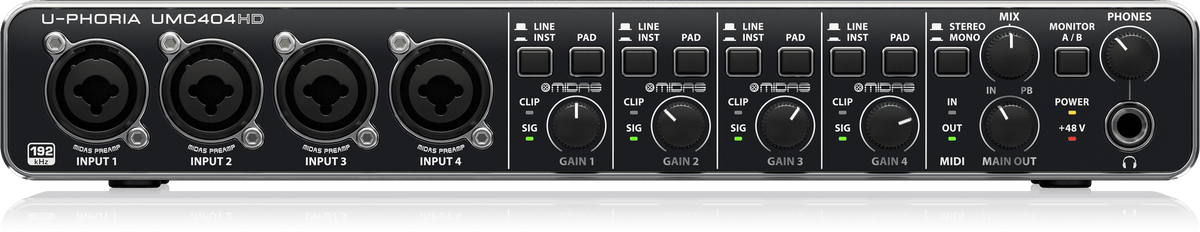 Behringer UMC404HD vedere din față