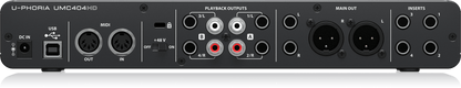Behringer UMC404HD panou spate cu conectori