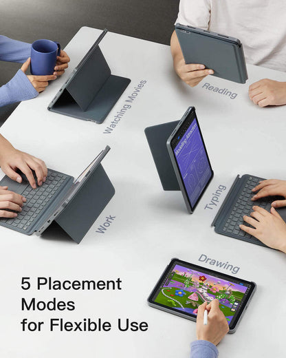 Tastatura detașabilă Bluetooth pentru iPad Air 11" M3/M2 (2025/2024), iPad Air 7/6/5/4, iPad Pro 11" 4/3/2/1 Gen, Negru