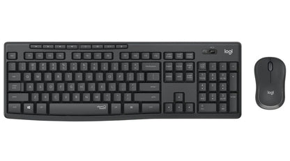 RESIGILAT: Set tastatura si mouse wireless MK295, Layout Francez, Logitech, Negru, AZERTY