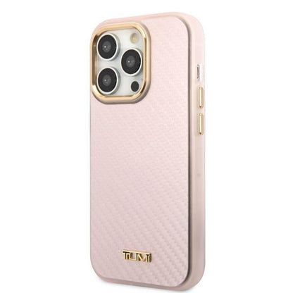 Husa Tumi Aluminum Carbon Pattern pentru iPhone 14 Pro Max, Roz