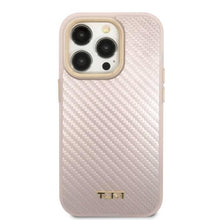 Husa Tumi Aluminum Carbon Pattern pentru iPhone 14 Pro Max, Roz