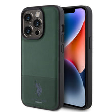 Husa U.S. Polo PU Leather pentru iPhone 15 Pro Max, Verde