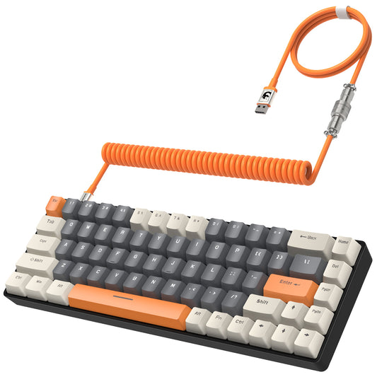 Tastatura Mecanică Compactă ZIYOULANG T8 60%, 68 Taste, RGB, Brown Switch, USB-C