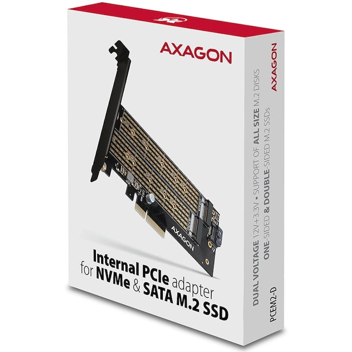 FIXLY l  Axagon Adaptor AXAGON PCI-Express 3.0 x4 la dual M.2 SSD