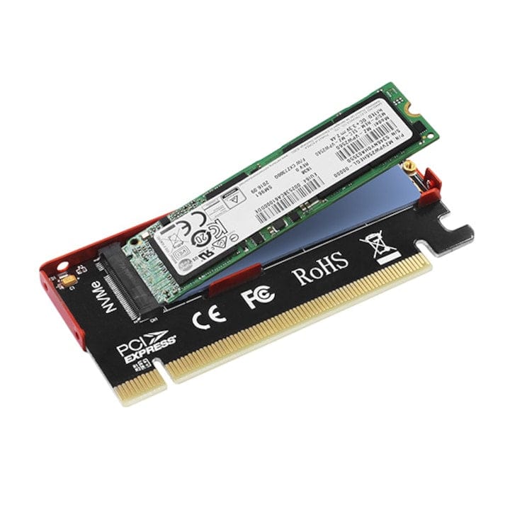 FIXLY l  Axagon Adaptor PCI-E x4 Axagon PCEM2-S, adaptor la 1x M.2 NVMe SSD, M.2 2230/2242/2260/2280, Cooler pasiv, Roșu