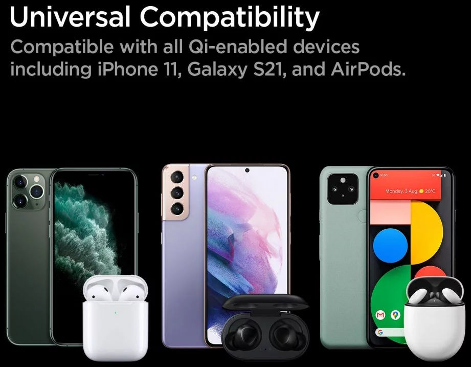 Incarcator wireless SPIGEN PF2004 POWERARC  15W NEGRU