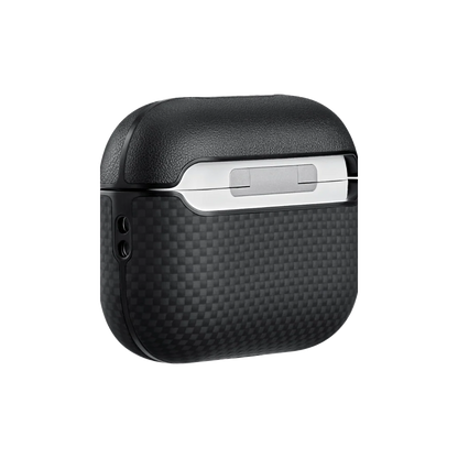 Carcasa MagEZ pentru AirPods Pro 3, Fibra de Aramida, Negru/Gri