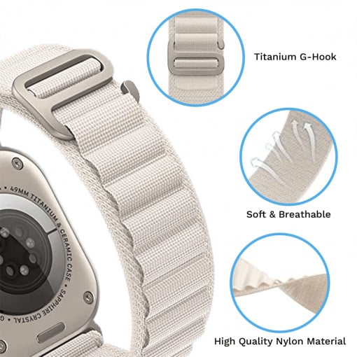 Curea keepON, Nylon Braided Sport Band for Apple Watch Ultra 2, Ultra 49mm