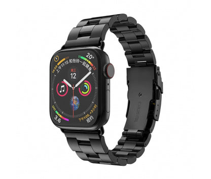Curea Metalica Techsuit pentru Apple Watch 49/ 46/ 45/ 44/ 42mm Series, Negru