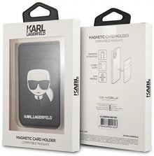 Portofel Slot pentru carduri portofel Karl Lagerfeld Saffiano Karl`s Head MagSafe negru