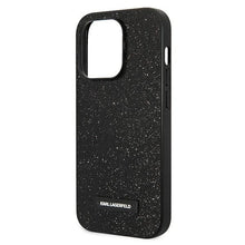Husa Karl Lagerfeld  Glitter Plaque Logo pentru iPhone 14 Pro, Negru