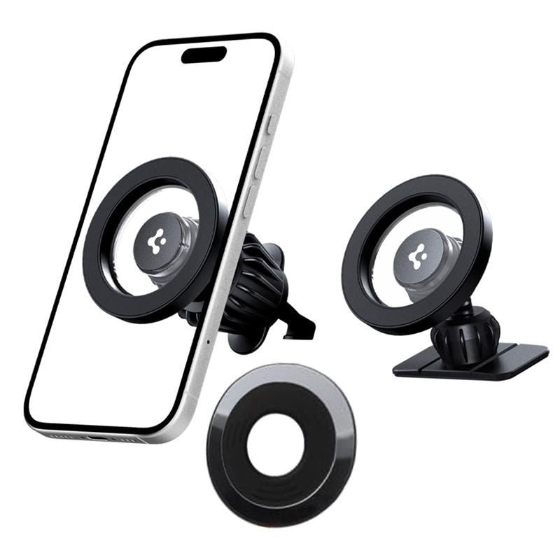 Suport auto magnetic Spigen MFT13 MagSafe pentru bord și orificii de ventilație, negru