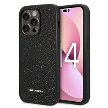 Husa Karl Lagerfeld  Glitter Plaque Logo pentru iPhone 14 Pro, Negru