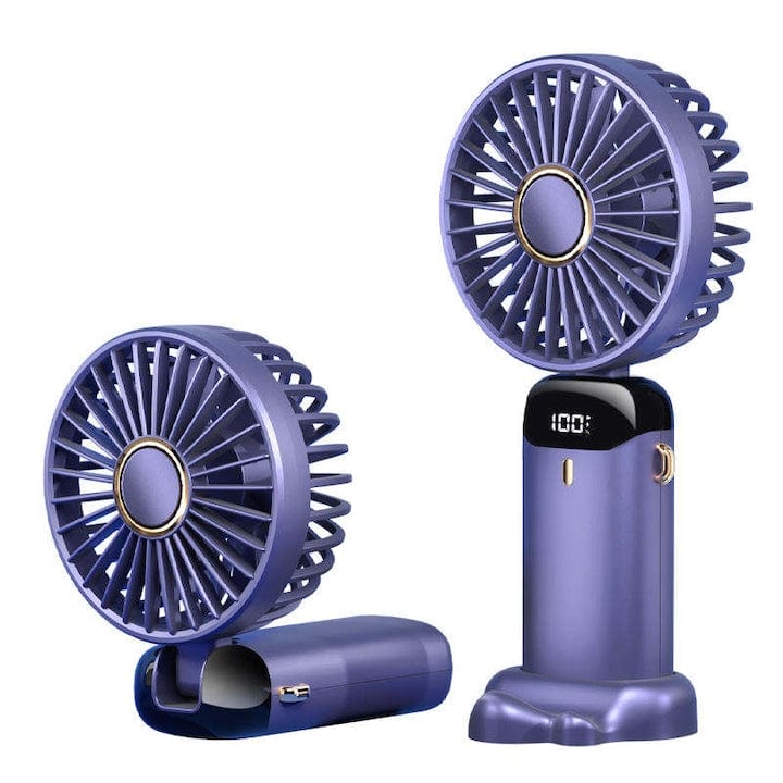 Ventilator Ultra Portabil, 3 in 1, De Mana, De Birou, De Gat, 5 Trepte de Viteza, Pliabil, cu Ecran LCD.