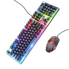 FIXLY l  Hoco Set Tastatura si Mouse USB, cu Lumini RGB, 1.5m, DPI (800 - 1200) - Hoco GM18 - Black