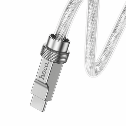 hoco. Cablu de date de încărcare din silicon U113 100W Tip-C la Tip-C argintiu 1m