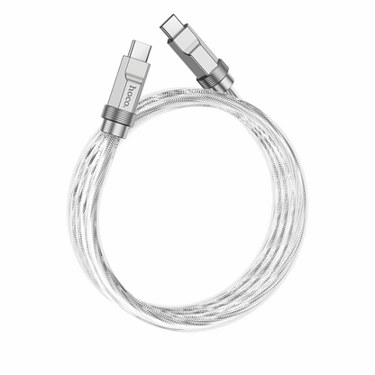 hoco. Cablu de date de încărcare din silicon U113 100W Tip-C la Tip-C argintiu 1m