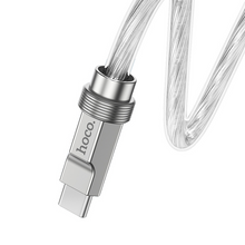 hoco. Cablu de date de încărcare din silicon U113 100W Tip-C la Tip-C argintiu 1m