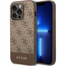Husa Cover Guess 4G Stripe pentru iPhone 14 Pro, Maro
