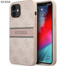 Husa iPhone 12 Mini - GUESS 4G Stripe Roz